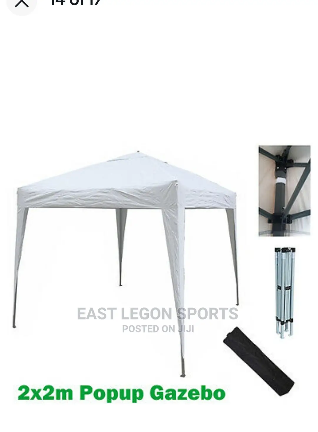 Gazebo White 2m X 2m 10ft X 10 Foldable Pop Up
