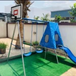 Swing and Slide Hoop Basketball Set Seesaw Kids