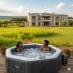 Inflatable Outdoor Jacuzzi Hot Tub – Portable Heated Spa for Home & Garden